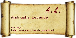 Andruska Levente névjegykártya